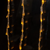 Гирлянда &laquo;Водопад&raquo; 2 &times; 1.5 м, IP20, прозрачная нить, 400 LED, свечение жёлтое, 8 режимов, 220 В