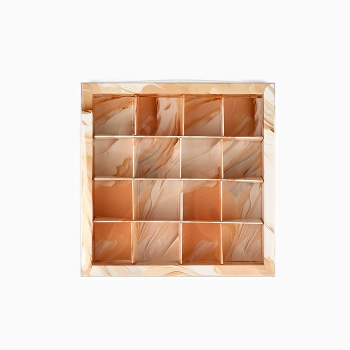 Коробка под 16 конфет с ячейками «От всей души», 19 х 19 х 3 см Коробка под 16 конфет с ячейками «От всей души», 19 х 19 х 3 см