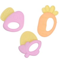 Набор прорезывателей силиконовых &laquo;Малышу&raquo;, с погремушкой, 3 шт., Крошка Я