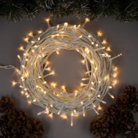 Гирлянда &laquo;Нить&raquo; 20 м, IP44, белая нить, 200 LED, свечение тёплое белое, 8 режимов, 220 В
