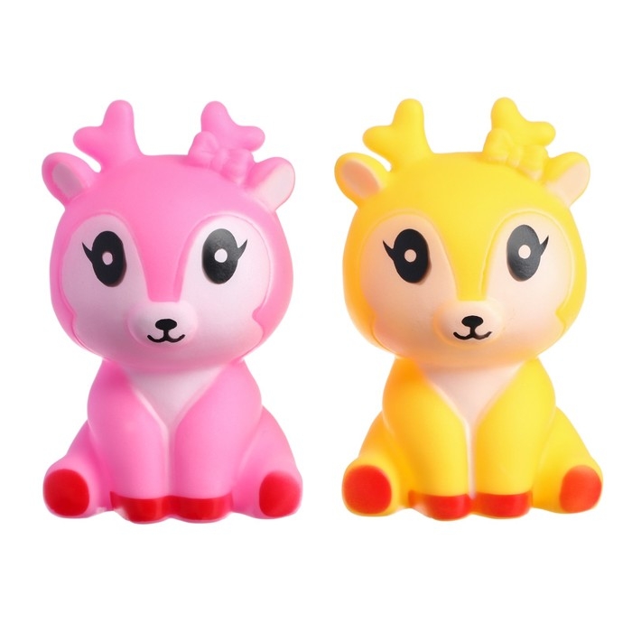 Набор резиновых игрушек для ванны &laquo;Оленята&raquo;, 2 шт, цвет МИКС, Крошка Я