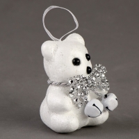 Игрушка из пенопласта &laquo;Мишки&raquo; с блестящим бантиком, 8 см