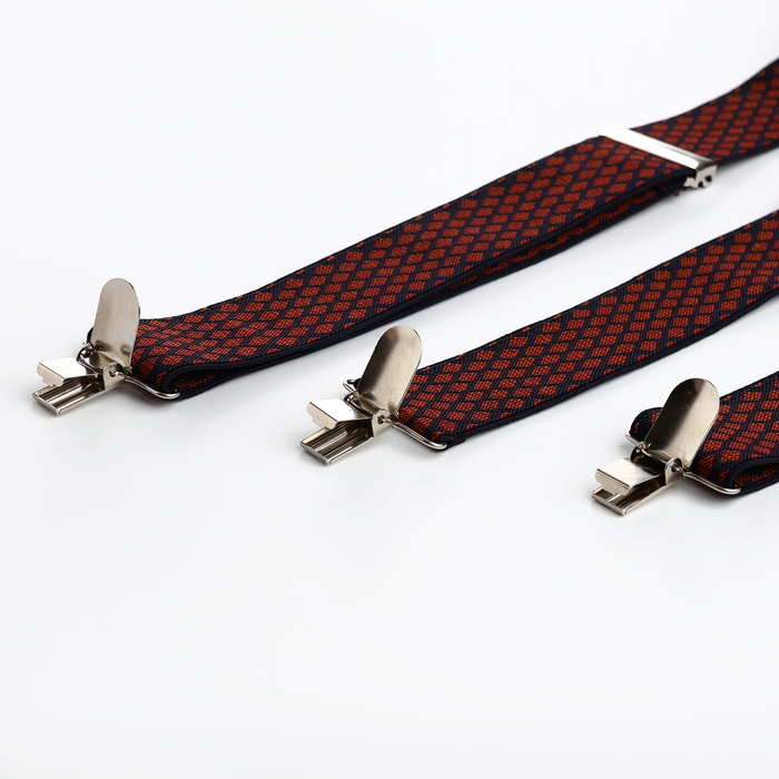 Подтяжки взрослые, ширина 2,5 см, цвет чёрный/бордовый