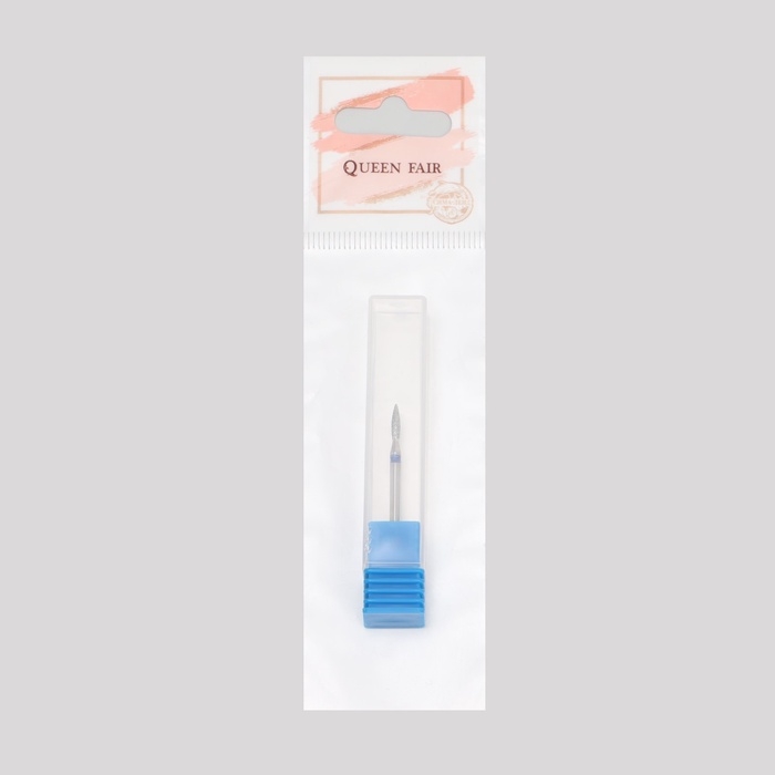 Фреза алмазная для маникюра &laquo;Пламя&raquo;, средняя зернистость, 1,8 &times; 8 мм, в пластиковом футляре