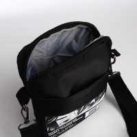 Сумка молодёжная на длинном ремне Anime, 20 х 15 х 3 см, отдел на молнии, цвет чёрный Сумка молодёжная на длинном ремне Anime, 20 х 15 х 3 см, отдел на молнии, цвет чёрный