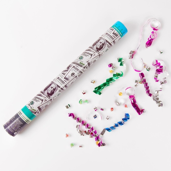 Пневмохлопушка «Доллар», серпантин, 50 см Пневмохлопушка «Доллар», серпантин, 50 см