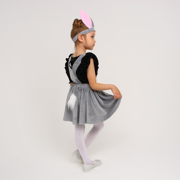 Карнавальный костюм «Зайка серая с мордочкой», плюш, р. 30, рост 110-116 см Карнавальный костюм «Зайка серая с мордочкой», плюш, р. 30, рост 110-116 см