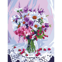 Алмазная мозаика с полным заполнением на холсте &laquo;Букет&raquo;, 30 х 40 см
