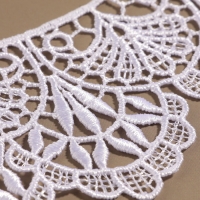 Воротник пришивной, гипюровый, 21 &times; 7 см, цвет белый