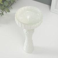 Подсвечник стекло на 1 свечу "Геката" белый d=2,5 см 8х8х17,5 см Подсвечник стекло на 1 свечу "Геката" белый d=2,5 см 8х8х17,5 см