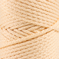 Шнур для вязания "Классик" без сердечника 100% полиэфир ширина 4мм 100м (кремовый)