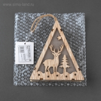 Ёлочная игрушка «Олень и ёлка», от батареек, свечение тёплое белое Ёлочная игрушка «Олень и ёлка», от батареек, свечение тёплое белое