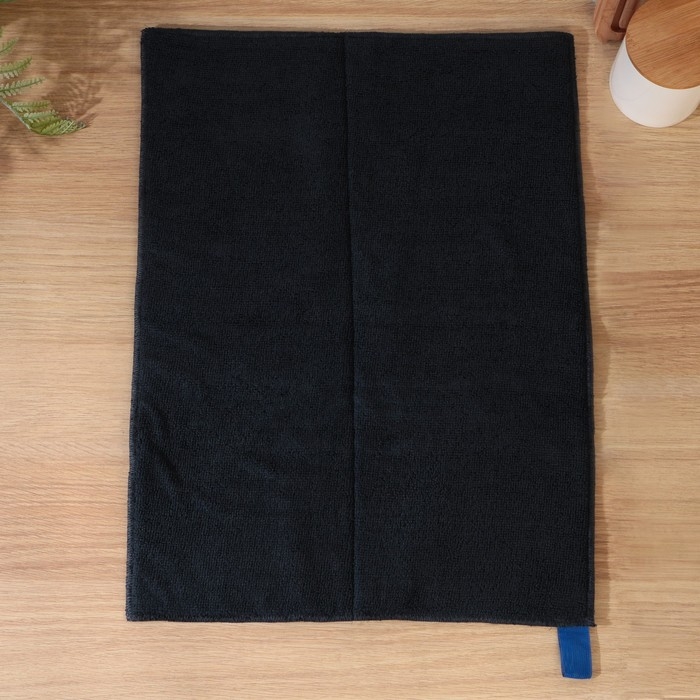 Коврик для сушки посуды Доляна &laquo;Лофт&raquo;, 38&times;50 см, микрофибра, цвет чёрный