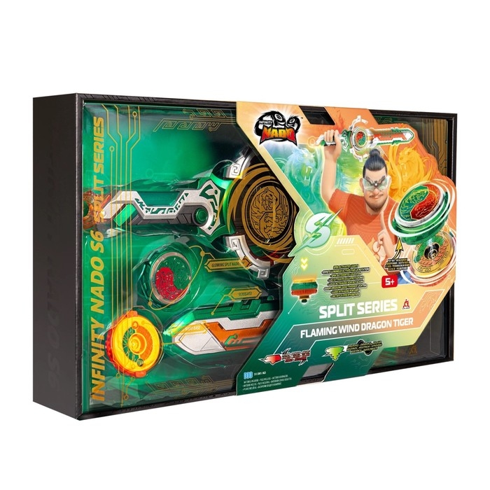 Волчок &laquo;Эпик Лончер. Сплит серия. Flaming Wind Dragon Tiger&raquo;, с устройством для запуска, Инфинити Надо