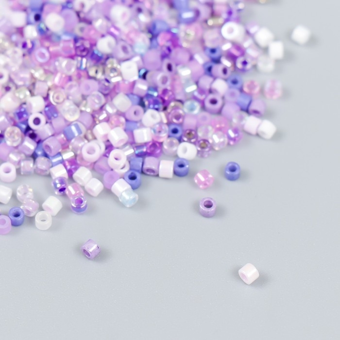 Бисер стекло 12/0 "Перламутр. Сиреневое ассорти" 10 гр