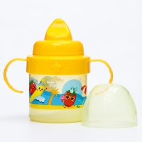 Поильник детский с твёрдым носиком «Фруктовая тусовка», 150 мл., с ручками, цвет оранжевый Поильник детский с твёрдым носиком «Фруктовая тусовка», 150 мл., с ручками, цвет оранжевый