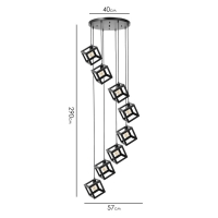 Светильник-каскад "Квадрат" 8хЕ27 40Вт черный 57х57х290 см Светильник-каскад "Квадрат" 8хЕ27 40Вт черный 57х57х290 см