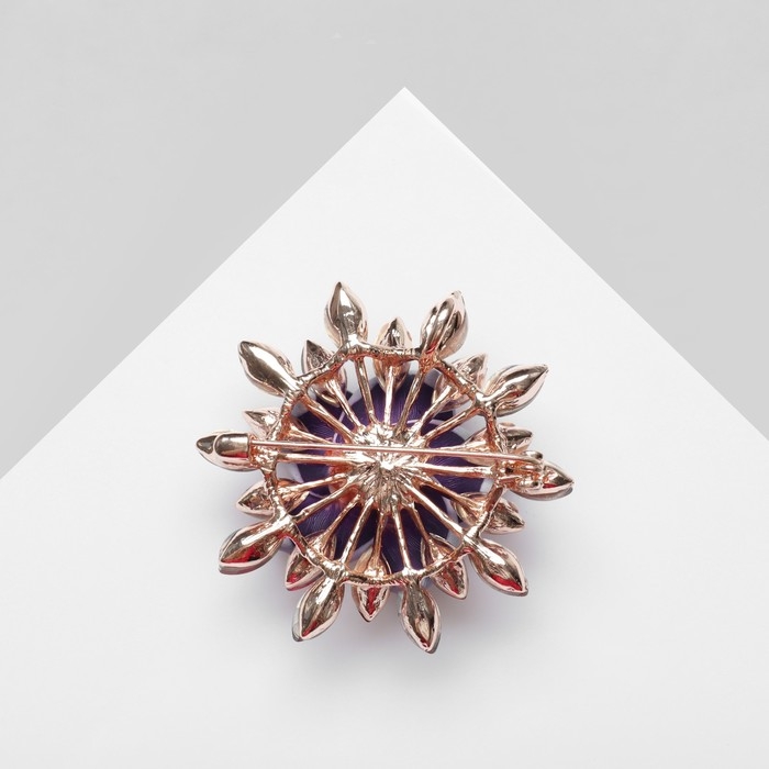Брошь &laquo;Цветок&raquo; франжипани, цвет фиолетовый в розовом золоте