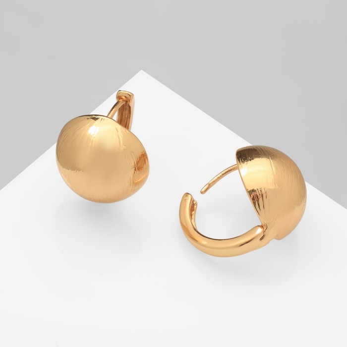 Серьги металл &laquo;Аккорд&raquo; полусфера, цвет золото