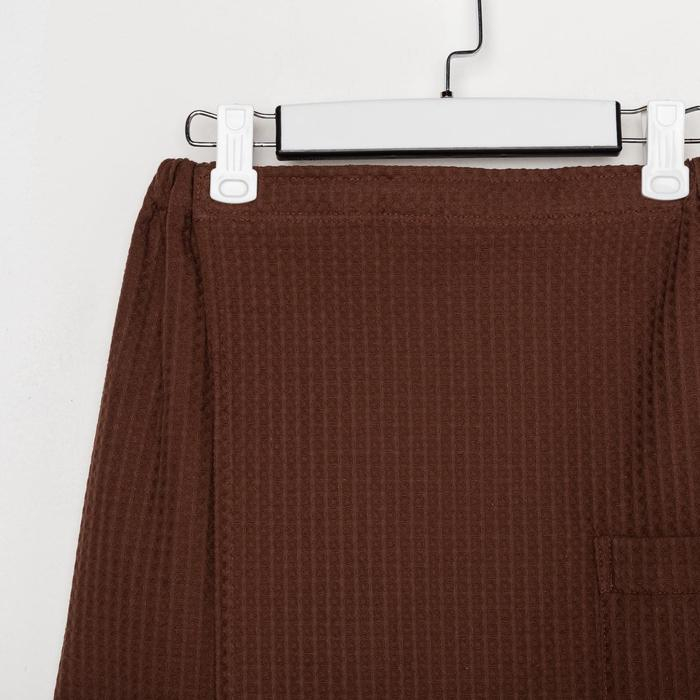 Полотенце банное Этель &laquo;Килт&raquo; с карманом 60*140 см. цв. горький шоколад, 100% хл, вафля 240 г/м2