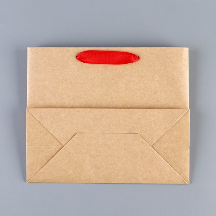 Пакет подарочный новогодний крафтовый с пластиковым окном &laquo;Новогодняя ёлка&raquo;, 24 х 20 х 11см