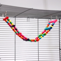 Игрушка для птиц" Лесенка с бусинками" 8 ступеней, микс цветов Игрушка для птиц" Лесенка с бусинками" 8 ступеней, микс цветов