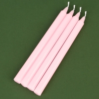 Новогодние восковые свечи &laquo;Новый год: Верь в чудеса&raquo;, набор 4 шт., розовые, 15 х 1 х 1 см.