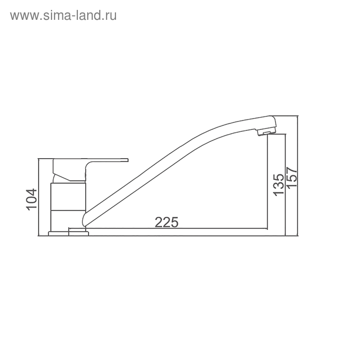 Cмеситель для кухни Accoona A4167G, однорычажный, с гайкой, силумин, белый