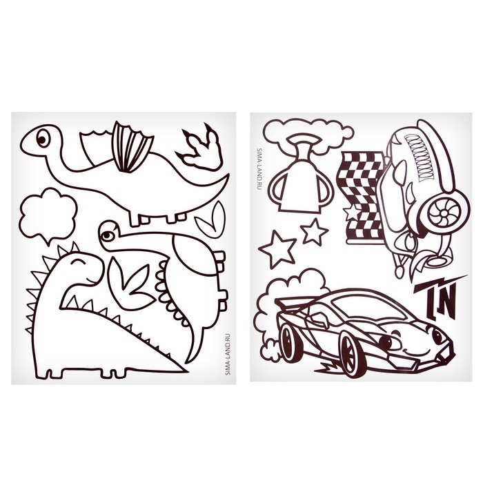 Дождевик раскраска &laquo;Динозаврик&raquo;&lrm; (110-130 см)