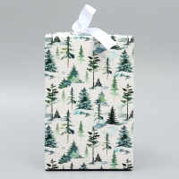 Коробка подарочная новогодняя складная &laquo;С Новым годом!&raquo;, лес, 12 х 18 х 12 см, Новый год