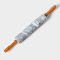 Скалка из мрамора Magistro, с подставкой, 45&times;5 см, цвет белый