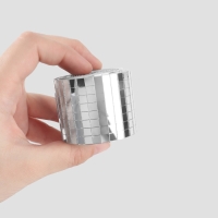 Зеркальная мозайка клеевая, 0,5 &times; 0,5 см, 8 рядов 4 см &times; 1 м, серебряное стекло