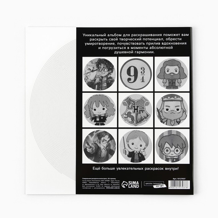 Спиральная раскраска-антистресс &laquo;Магия&raquo;, 20 х 20 см