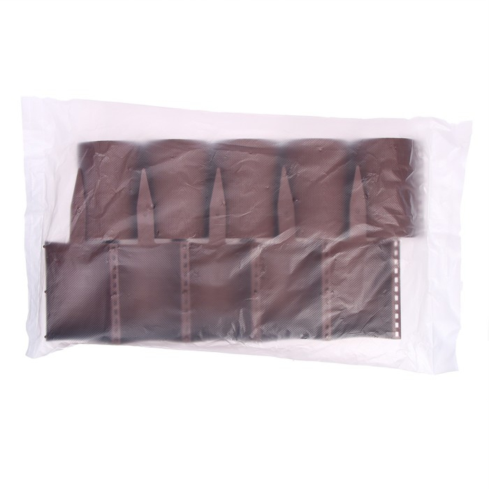 Ограждение декоративное, 24 &times; 100 см, 10 секций, пластик, коричневое, &laquo;Брёвнышко&raquo;