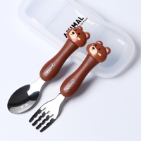 Набор детских столовых приборов в футляре &laquo;Медвежата&raquo;, вилка, ложка