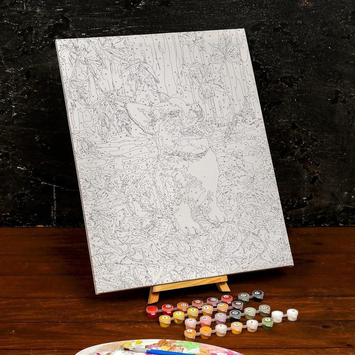 Картина по номерам на холсте с подрамником &laquo;Корги в осенней листве&raquo;, 40 х 50 см