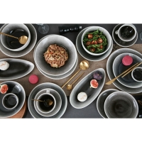 Блюдо фарфоровое для подачи Magistro &laquo;Сиам&raquo;, 26&times;23 см, цвет серый