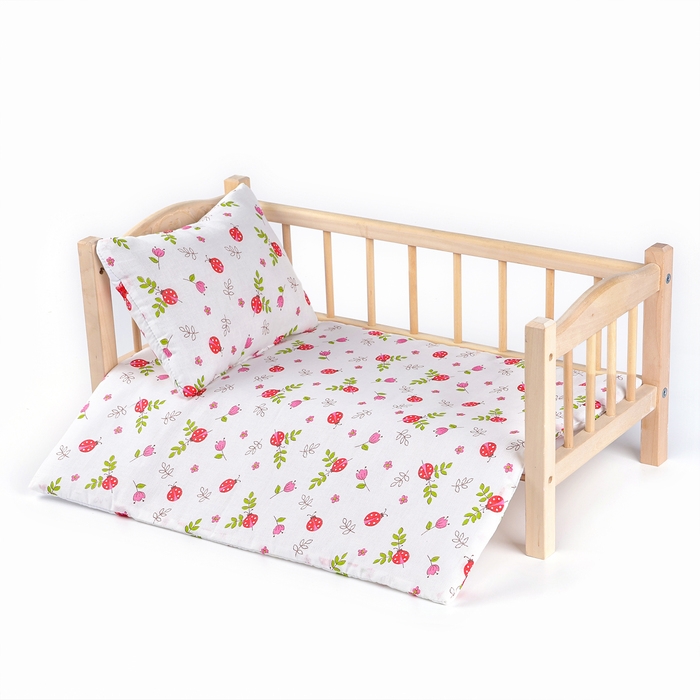 Кукольное постельное &laquo;Божьи коровки &laquo;: простынь, одеяло 46 &times; 36 см, подушка 23 &times; 17 см