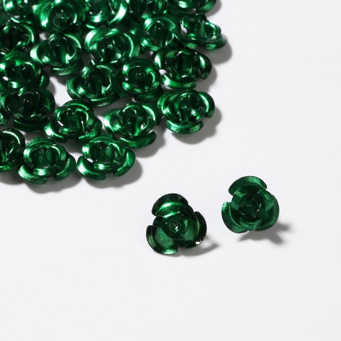Бусина &laquo;Розочка&raquo;, 8 мм, (набор 30 шт.),цвет зелёный