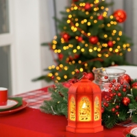 Ночник "Огонек" LED 1Вт 3хAG13 красный 8,5х8,5х13см RISALUX Ночник "Огонек" LED 1Вт 3хAG13 красный 8,5х8,5х13см RISALUX