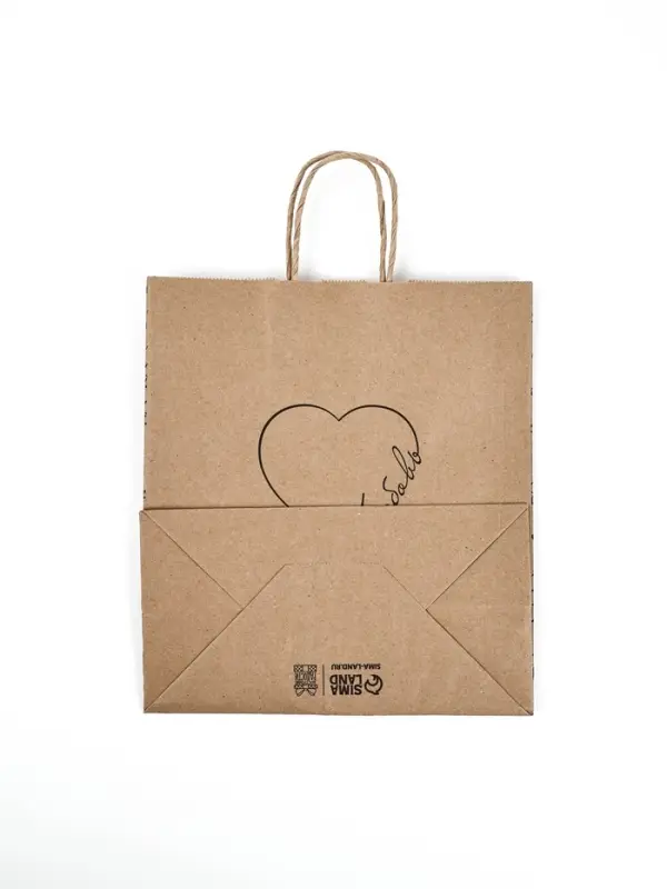 Пакет подарочный крафтовый &laquo;Сердце&raquo;, 22 х 25 х 12 см