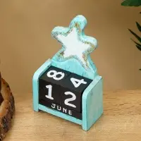 Календарь настольный "Морская звезда" дерево 11х5х16 см, цв. золотисто-бирюзовый