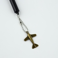 Ручка пластик с подвеской самолёт "23 февраля сильному духом"