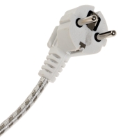 Шнур сетевой в тканевой оплетке с заземлением, 1.8 м, 2200Вт, 3x0,75мм2