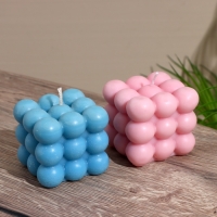 Свеча "Шарики 3 слоя" 6х6х6 см, соевый воск МИКС Свеча "Шарики 3 слоя" 6х6х6 см, соевый воск МИКС