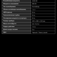Пылесос HYV-C3955 1.5л 2220Вт