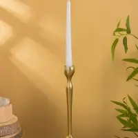 Подсвечник "Тепло" алюминий 28 см, цв. золото