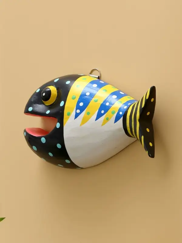 Панно "Рыба-хищник" дерево 20х12х4 см, цв. разноцветный