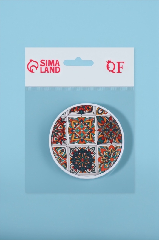 Зеркало складное &laquo;Витраж&raquo;, d = 7,3 см, цвет оранжевый