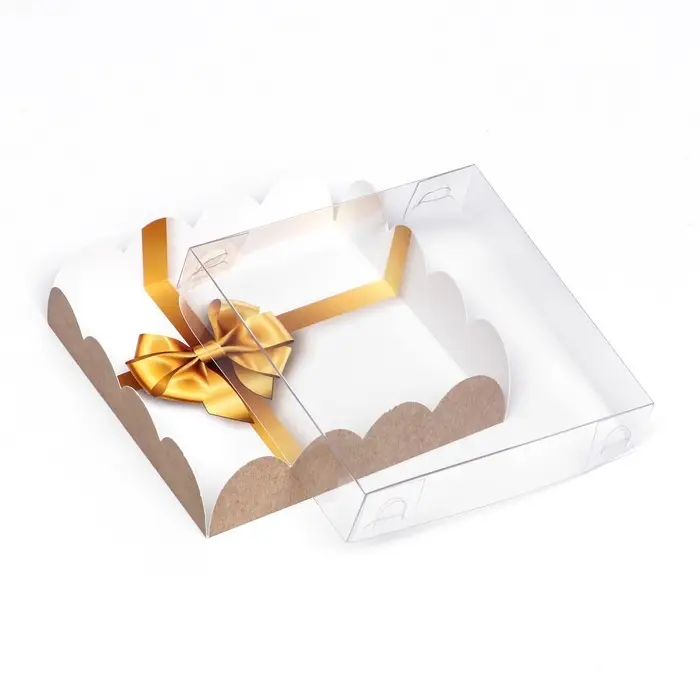 Коробка для печенья, &laquo;Золотой бант&raquo; 12&times;12&times;3 см